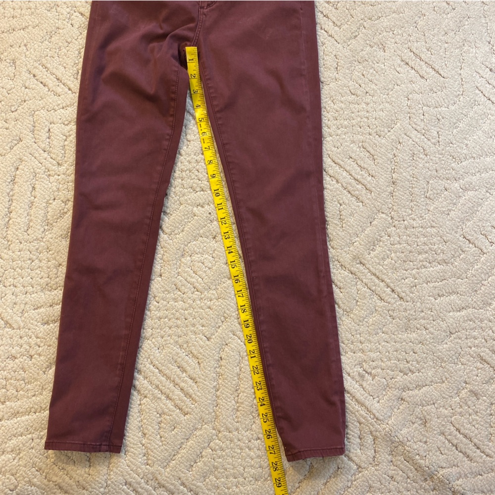 AG Adriano Goldschmied Ankle Burgundy Mid-Rise Skinny Jeans 25R - Picture 6 of 7